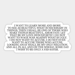 Friedrich Nietzsche  "The Gay Science" Book Quote Sticker